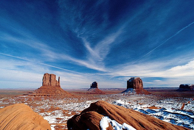 Monument Valley blue sky