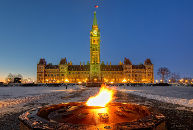 Parliament Hill, Ottawa, Canada in January