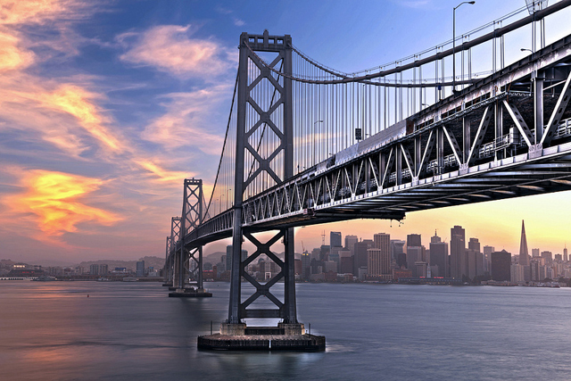 San Francisco bridge gray
