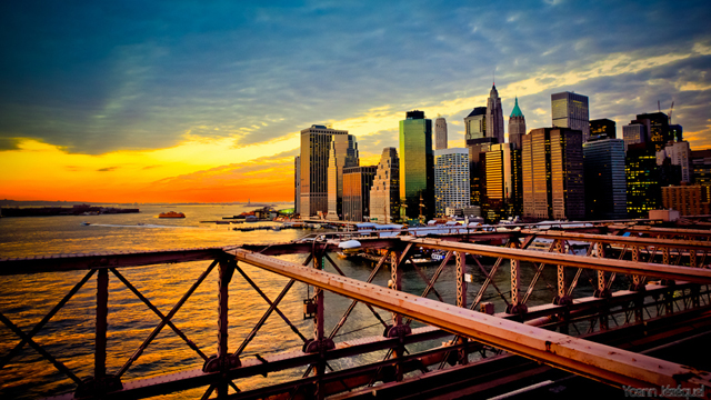 Sunset from Brooklyn Bridge, New York City (NYC, USA) 640