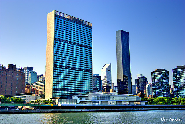 United Nations view from the East River