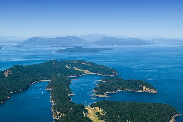 Aerial View Stuart Island San Juan Islands Washington USA